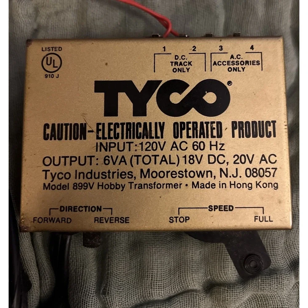 Tyco 899V Hobby Transformer 120V AC 60Hz Input 18V DC 20V AC Output Tested
